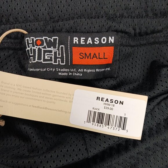 Reason Brand x How High Mens Small Mesh Short Black Adjustable Drawstring Mens S - Picture 6 of 6